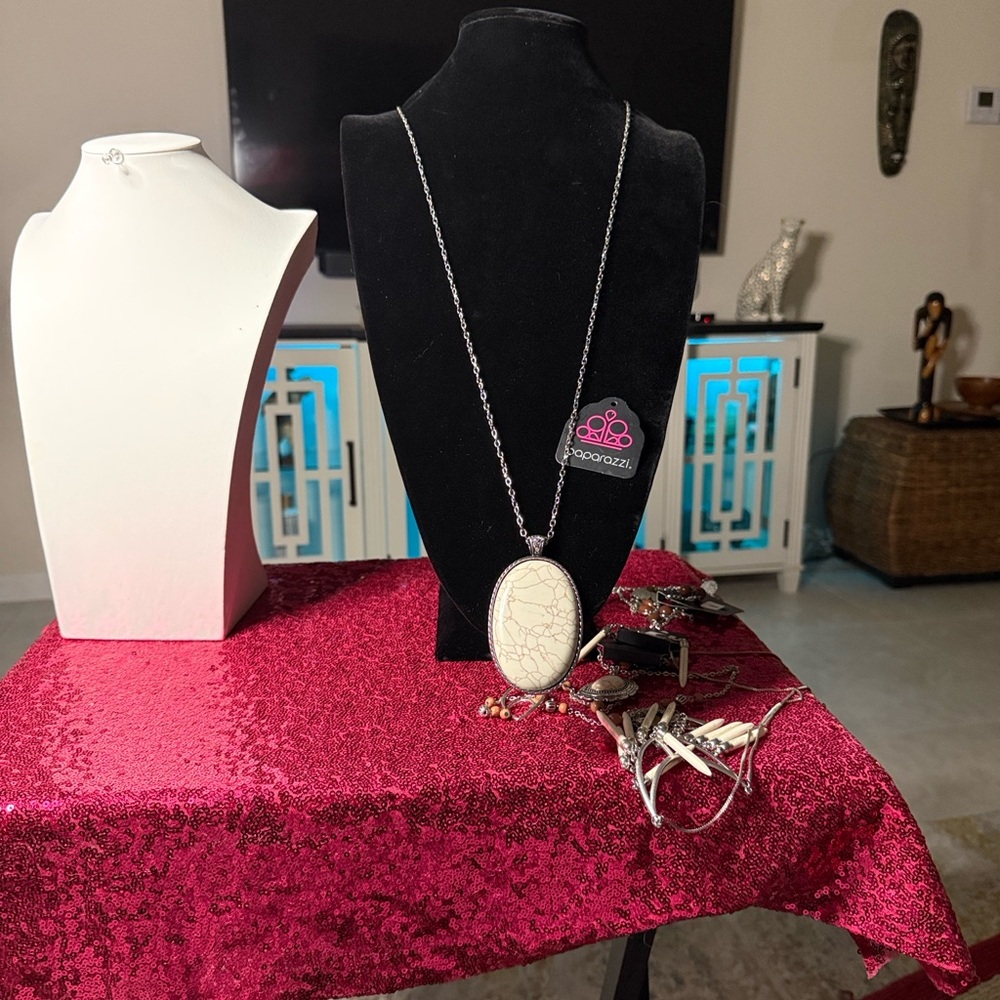 paparazzi Silver Long Chain Drop Earrings